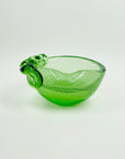 1950s ITALIAN MURANO GREEN LATTICINO SOMMERSO TREFOIL GLASS ASHTRAY