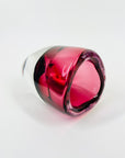 1950s AFORS PINK/CRANBERRY GLASS POSY VASE BY ERNEST GORDON