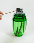 1950s FACETED GREEN GLASS LIGHTER BOX