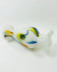 1970s ITALIAN EMPOLI CASED END OF DAY GLASS RUFFLE RIM VASE