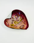 1950s MURANO CASED WHITE HEART GLASS PINCHED BOWL WITH MILLEFIORI