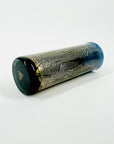 VINTAGE ISLE OF WIGHT BLACK GOLD SILVER FOIL TUBE ART GLASS VASE
