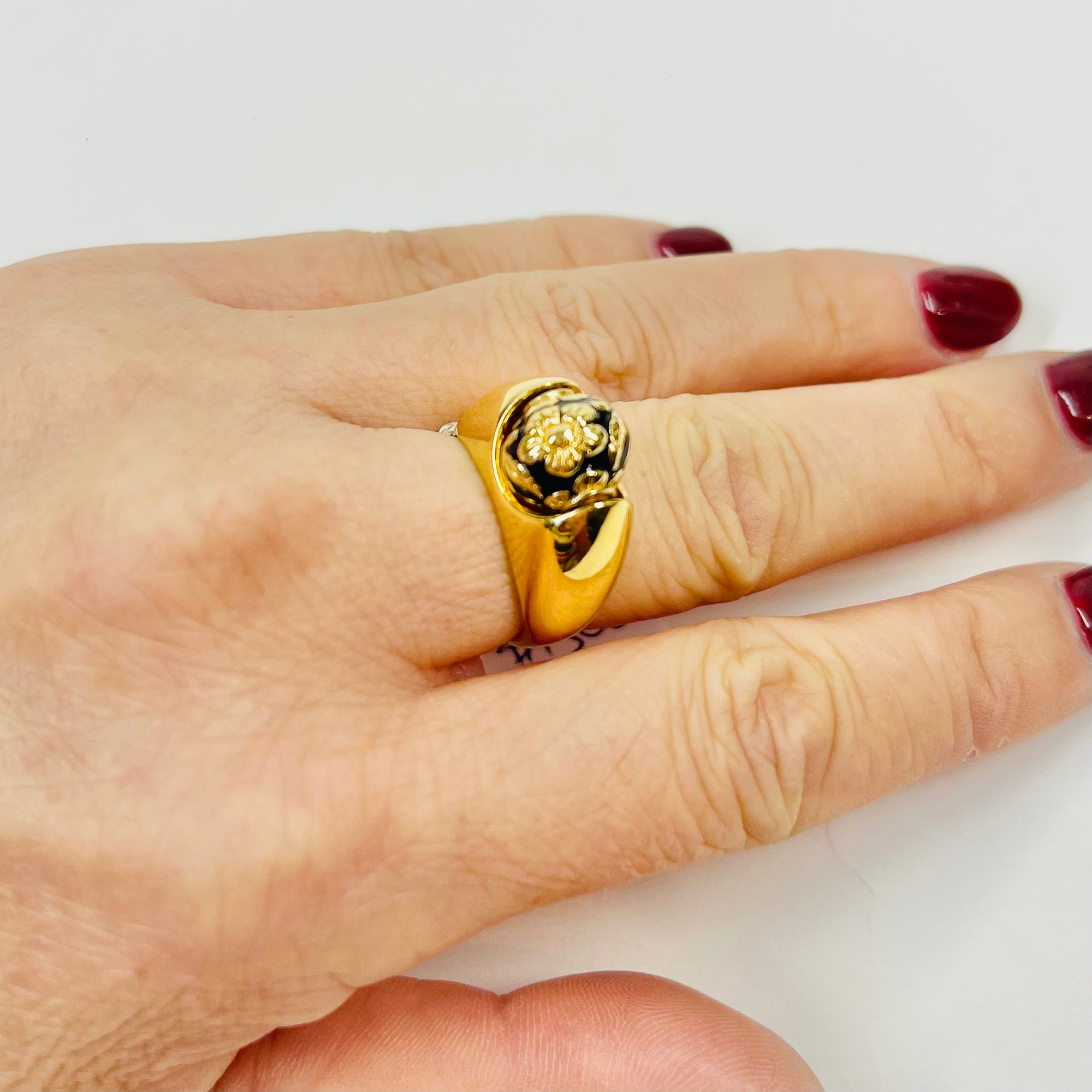 ANTIQUE JAPANESE 14K GOLD SPINNER RING