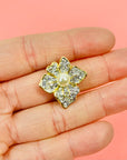 1980s ORCHID DIAMANTE PEARL CLIP ON EARRINGS