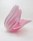 XL 1950s PINK MURANO OPALINE GLASS CLAM SHELL BOWL
