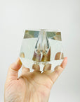 1980s FACETED MURANO CLEAR GEODE MINI VASE