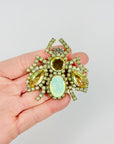 VICTORIAN STYLE URANIUM GLASS FLY BROOCH