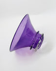 1980s AUSTRALIAN MOUTH BLOWN WIRED PURPLE ART GLASS BOWL BY STEPHEN MORRIS