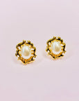 1950s FILIGREE PEARL CLIP ON EARRINGS