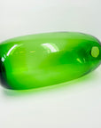 LARGE 1960s SWEDISH ORREFORS HAND MADE GREEN GLASS OBLONG VASE