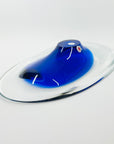 1970s COBALT BLUE SOMMERSO GLASS BOWL BY CZECH GLASS ARTIST JAN BERANEK