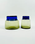 1960s NORWEGIAN BLATOPP BLUE GREY GLASS JAR BY WILLY JOHANSSON