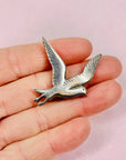 ANTIQUE ENGLISH SILVER DOVE BROOCH