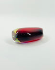 SIGNED 1950s ITALIAN MURANO HARLEQUIN SOMMERSO GLASS MINI SWUNG VASE