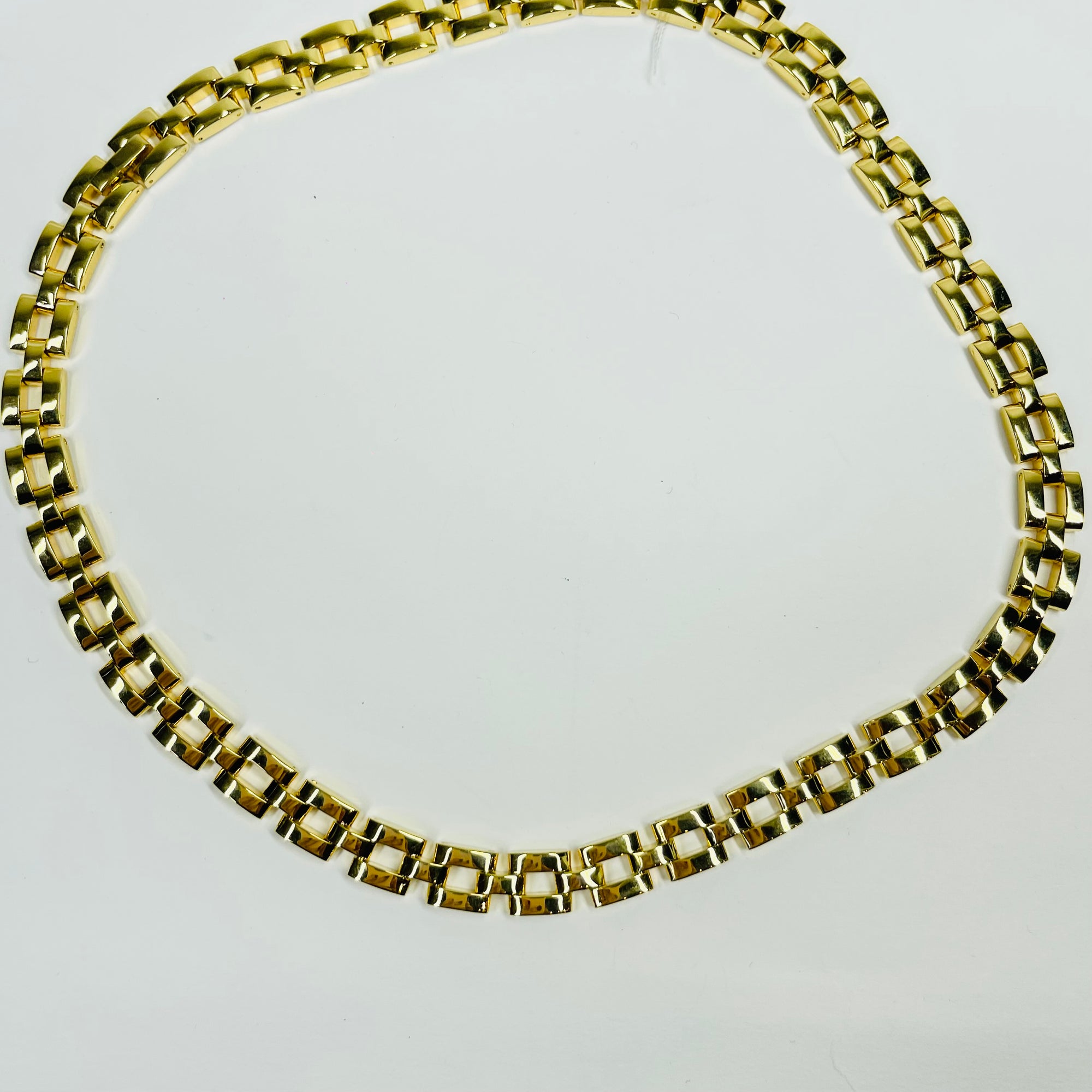 1960s OLD MONEY FANCY BRICK LINKS CHAIN NECKLACE