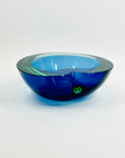 1950s GREEN BLUE MURANO SOMMERSO GLASS BOWL/ASHTRAY