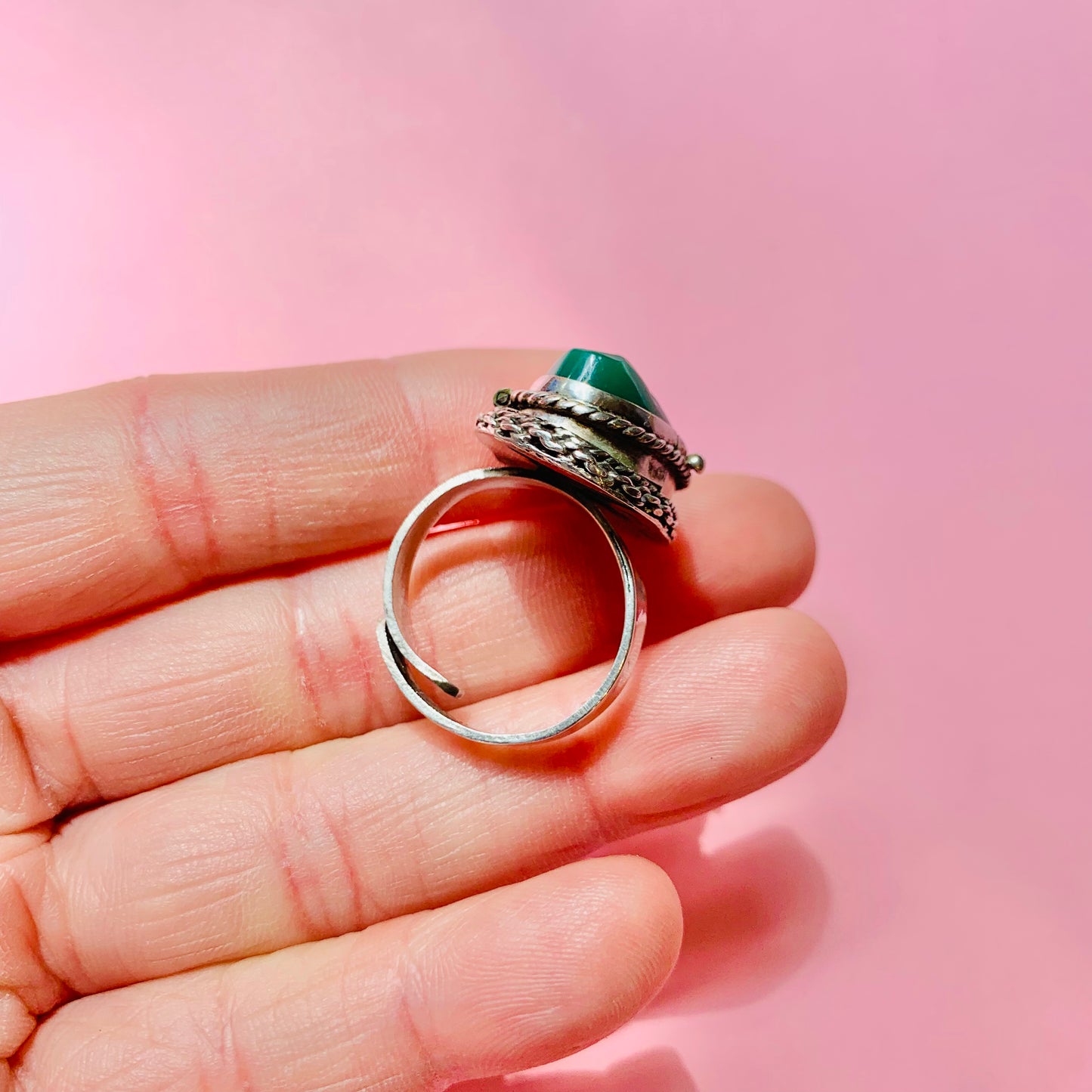 SILVER LOCKET RING