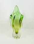 1970s JAPANESE LIME GREEN OMBRE SOMMERSO GLASS VASE