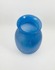 1980s BLUE ACID WASHED GLASS VASE