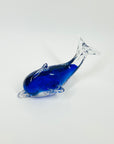 1980s CZECH BLUE GLASS DOLPHIN