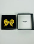 1995 CHANEL CC LOGO MARK PAISLEY DROP CLIP ON EARRINGS