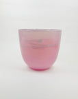 MOUTH BLOWN PINK ART GLASS BOWL