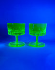 ART DECO URANIUM GLASS COUPE