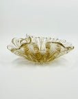 1940s BAROVIER GOLD SOMMERSO GLASS SHELL PINCHED BOWL