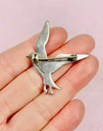 ANTIQUE ENGLISH SILVER DOVE BROOCH