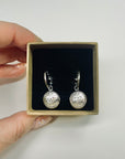 2000 CHANEL SILVER QUILTED COCO HOOPS EARRINGS