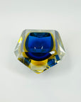 1950s FACETED MURANO COBALT BLUE GOLD GEODE BOWL