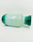 ANTIQUE VICTORIAN HAND PAINTED GREEN FLORAL MILK GLASS VASE