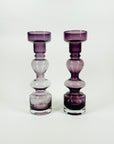 1960s SWEDISH ASEDA PURPLE SOMMERSO GLASS CANDLE HOLDER/POSY VASE