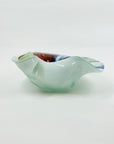 1950s MULTI COLOURS CASED MURANO SWIRLS GLASS SHELL BOWL