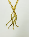 1970s CORO DIAMANTE WATERFALL LARIAT NECKLACE