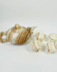 ANTIQUE HAND CARVED CHINESE AGATE TEA SET