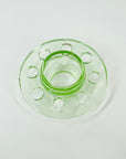 ANTIQUE GREEN DEPRESSION URANIUM GLASS FLOWER FROG