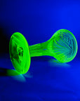 ANTIQUE URANIUM GLASS FOOTED VASE
