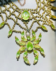 ART DECO STYLE URANIUM GLASS SPIDER NECKLACE