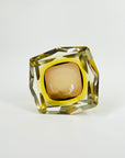 1950s MURANO MANDRUZZATO BROWN AMBER SOMEMRSO GLASS GEODE BOWL