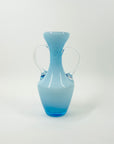 1950s JAPANESE CASED BLUE GLASS AMPHORA POSY VASE