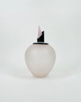 1980s MEMPHIS MILANO MOUTH BLOWN PINK BLACK GLASS PERFUME BOTTLE