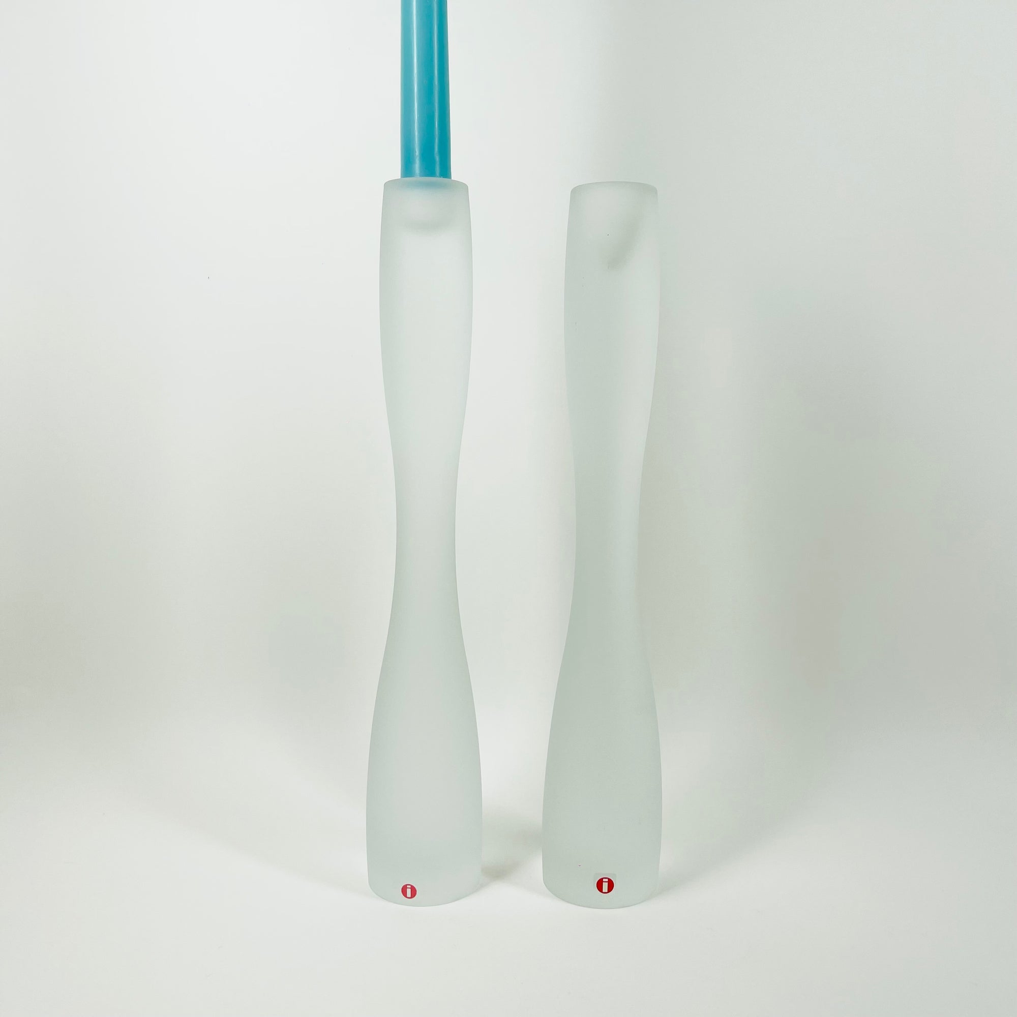 VINTAGE IITTALA FROSTED GLASS CANDLE HOLDERS