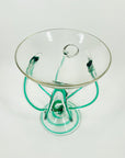 1980s MURANO TURQUOISE GLASS TWIST LEGS COMPORT