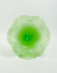 ANTIQUE 1895 IVIMA PORTUGAL RUFFLE RIM GLASS COMPORT