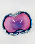 1960s PINK PURPLE COBALT BLUE SOMMERSO FACETED INFINITY GLASS BOWL