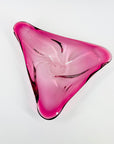 1950s MURANO PINK CRANBERRY GLASS TRIANGULAR PLATE