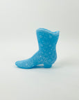 1940s FENTON PRESSED COLOUR MILK GLASS BOOT/MINI VASE