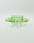 ANTIQUE GREEN DEPRESSION URANIUM GLASS FLOWER FROG