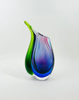 1960s MURANO HARLEQUIN SOMMERSO SWUNG GLASS VASE